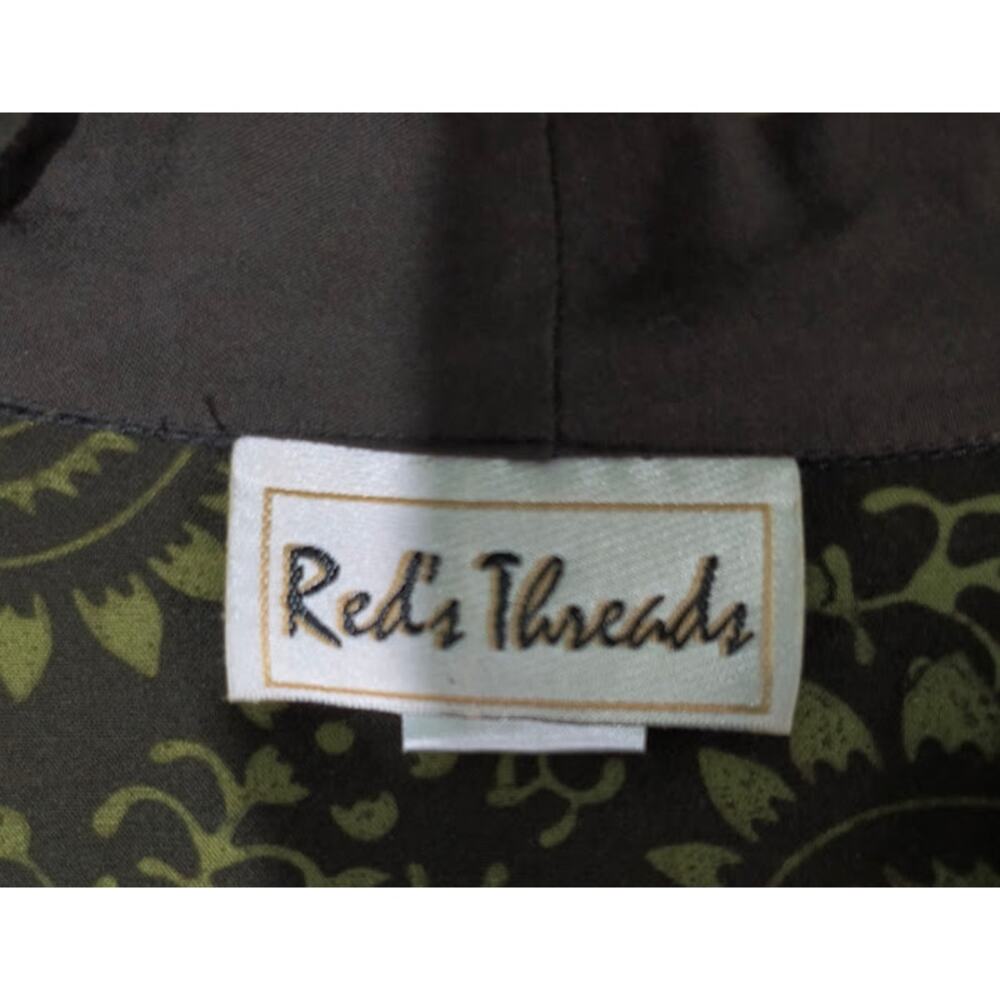 Red's Threads Paisley Jacket with‎ Double Tie Waist, Dark Brown & Olive, Sz M - Picture 5 of 7
